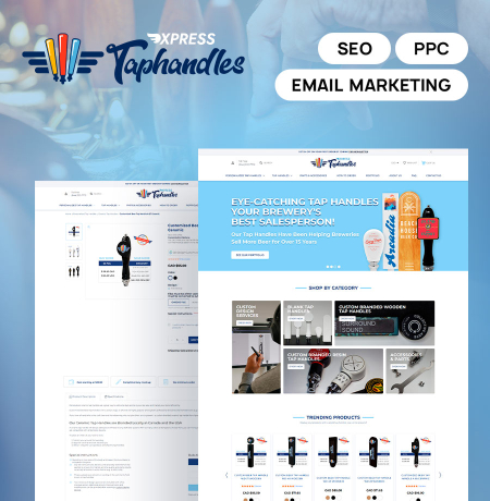 seo ppc email marketing for custom tap handles website