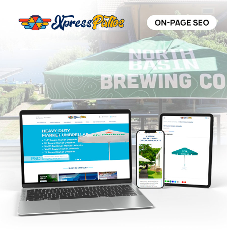 on-page seo for the website of a custom promotional outdoor products supplier